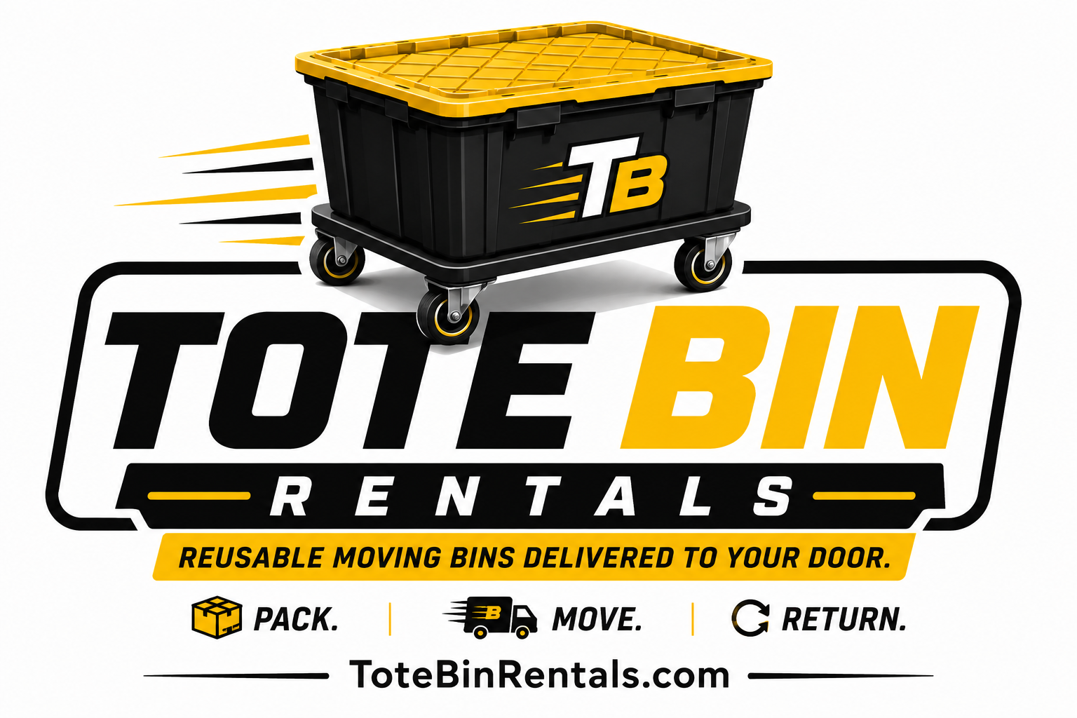 Tote Bin moving tote on rolling base